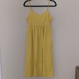 The Prairie by Rachel Ashwell Yellow Eyelet Midi Dress Size 6 NWT
